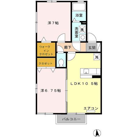 【伊勢市小俣町明野のアパートの間取り】