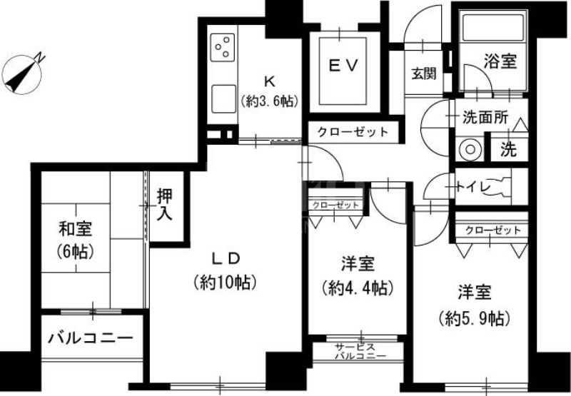 ネクサスシーサイド百道3号棟の間取り