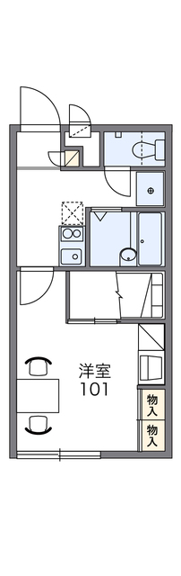 京都市右京区嵯峨大覚寺門前八軒町のアパートの間取り