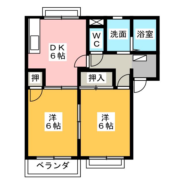 エステート羽津　Ｂ棟の間取り