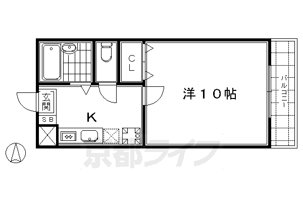 京都市東山区妙法院前側町のマンションの間取り