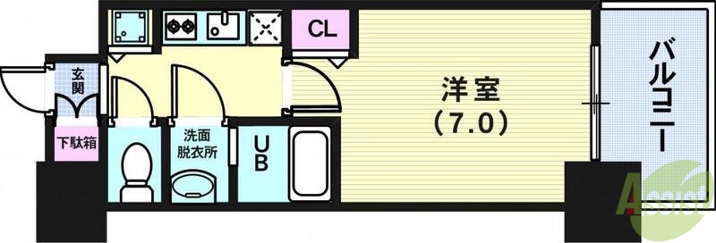 プレサンス三宮東フィールの間取り