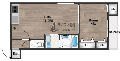 フジパレス長瀬公園の間取り