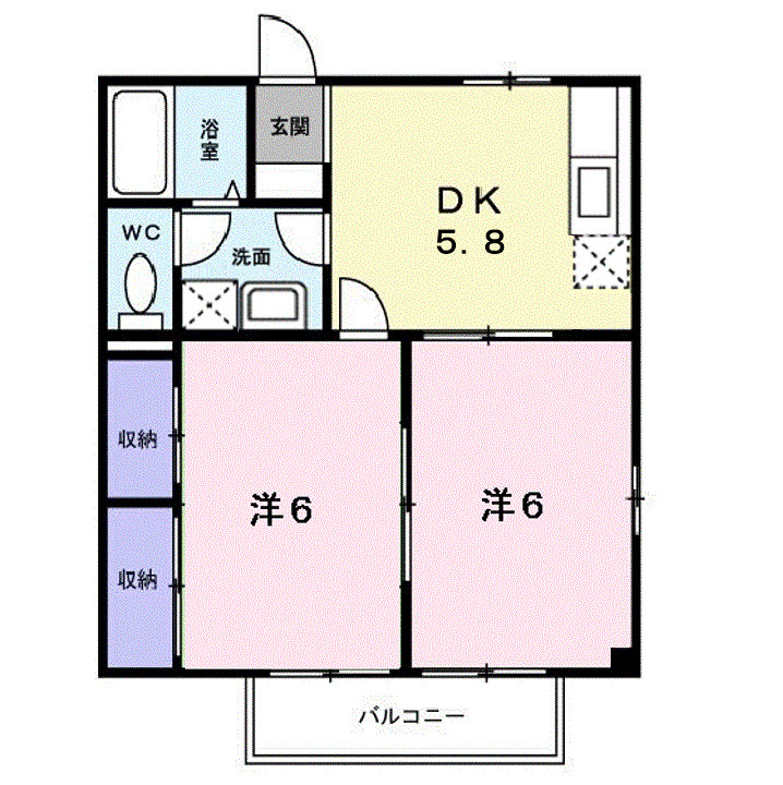 福山市駅家町大字倉光のアパートの間取り