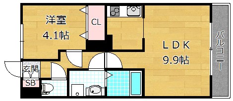 シャイン池之宮の間取り