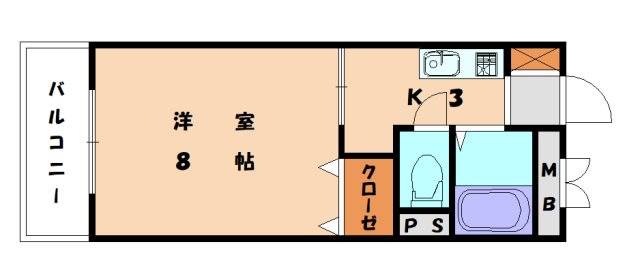 宗像市田久のマンションの間取り