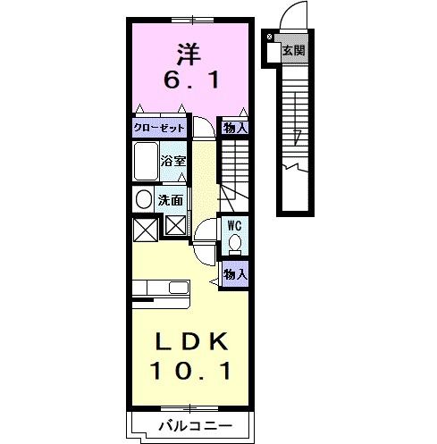 知多郡阿久比町大字植大のアパートの間取り