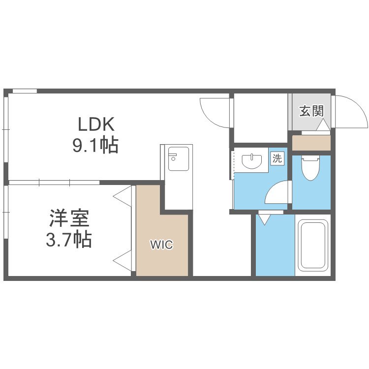 札幌市中央区南二条西のマンションの間取り