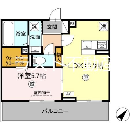 出水市中央町のアパートの間取り