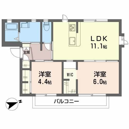 姫路市飾磨区構のアパートの間取り