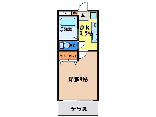 鳴門市鳴門町高島のアパートの間取り