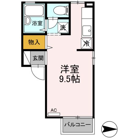 松山市南江戸のアパートの間取り