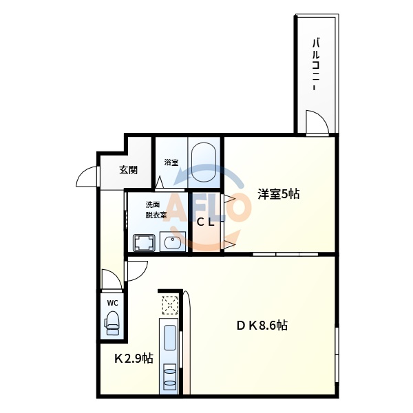 大阪市西成区玉出東のアパートの間取り