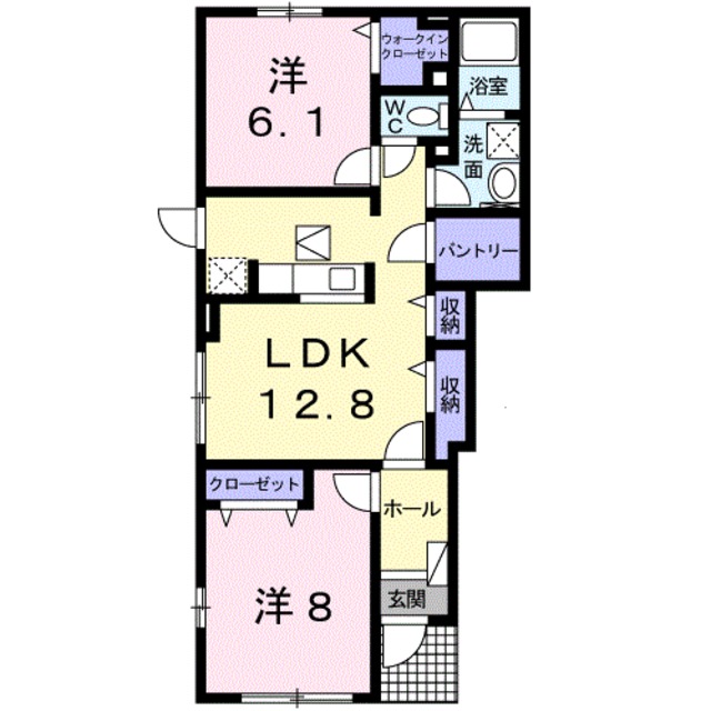 海南市日方のアパートの間取り