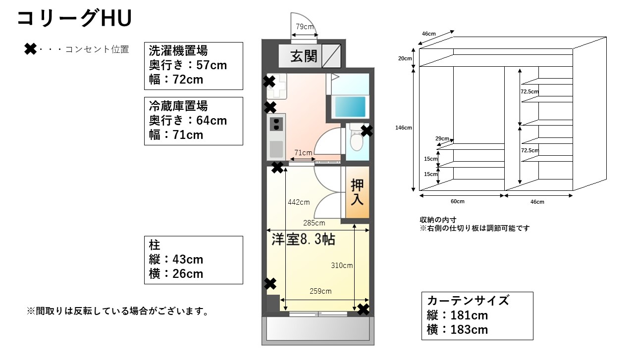 【コリーグHUの間取り】