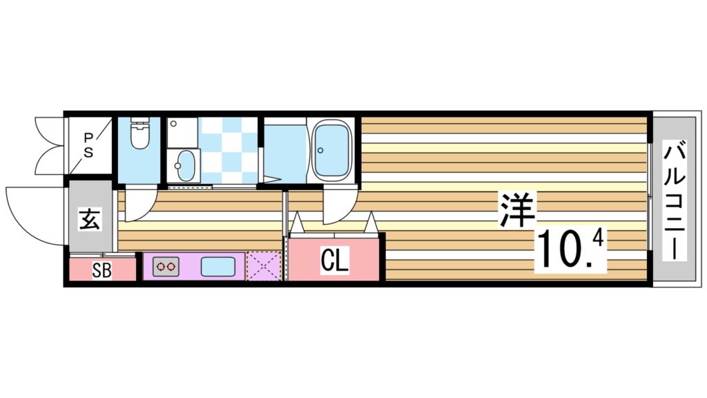 神戸市北区有野中町のアパートの間取り