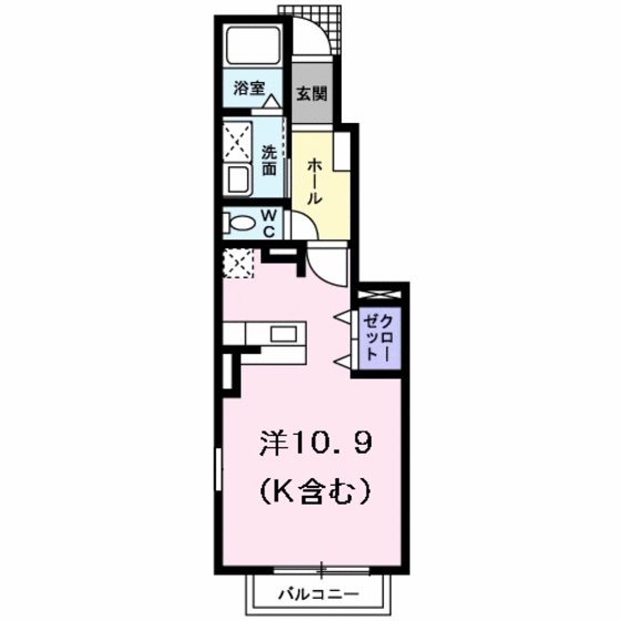 福岡市博多区浦田のアパートの間取り