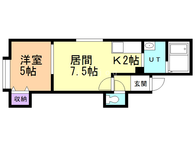 札幌市西区発寒九条のアパートの間取り