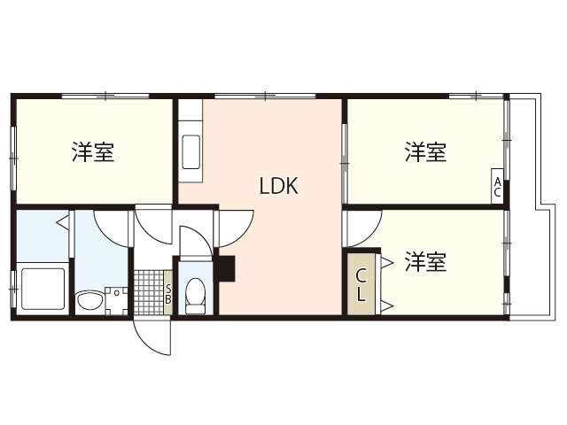 大下ビル（戸坂山根）の間取り