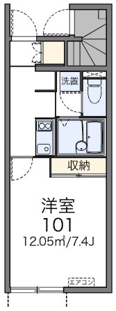 倉敷市児島田の口のアパートの間取り