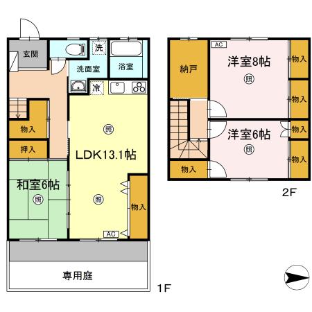 米子市東山町のアパートの間取り