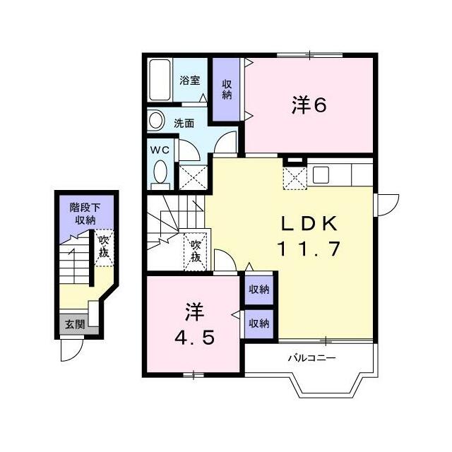 東三島５７５ハイツ　Ｃ棟の間取り