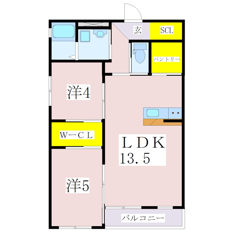 鹿児島市小松原のマンションの間取り