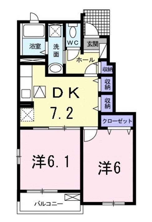 呉市警固屋のアパートの間取り