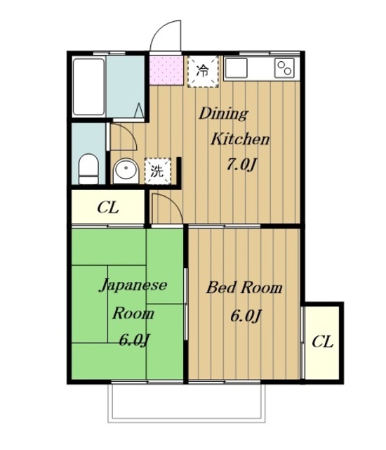 厚木市下川入のアパートの間取り