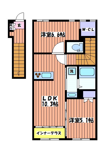 国立市青柳のアパートの間取り