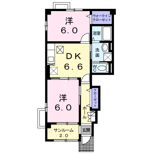 サンヒルズ Bの間取り