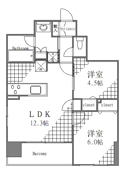 台東区千束のマンションの間取り