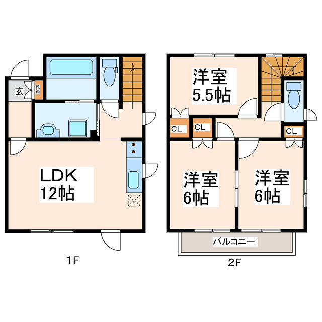 菊池郡菊陽町光の森のアパートの間取り