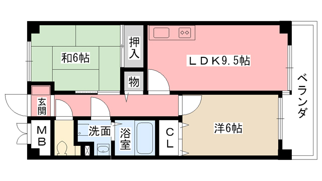 ＪＲ東海道本線 甲子園口駅 徒歩9分 3階建 築30年の間取り写真