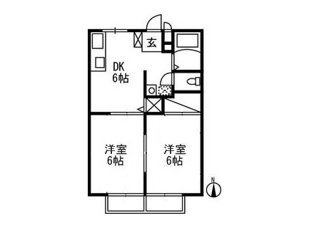 かすみがうら市下稲吉のアパートの間取り