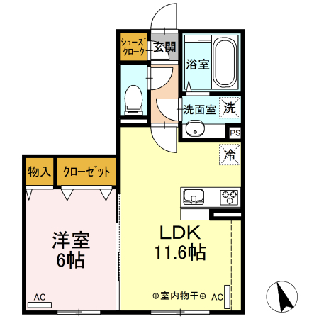 秋田市千秋矢留町のアパートの間取り