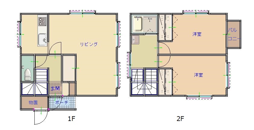 【鬼柳柳上貸家の間取り】