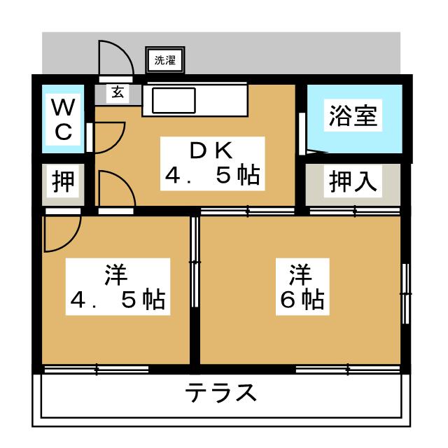 谷島ハイツの間取り