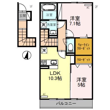 橿原市出合町のアパートの間取り