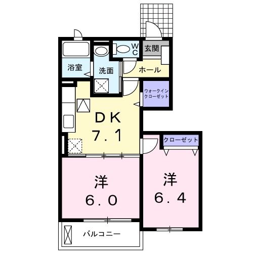 揖斐郡大野町大字中之元のアパートの間取り