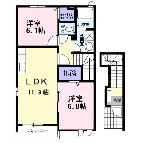 【仲多度郡まんのう町吉野下のアパートの間取り】