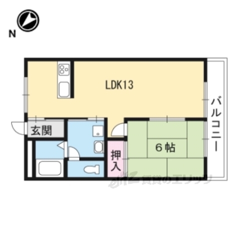 野洲市久野部のアパートの間取り