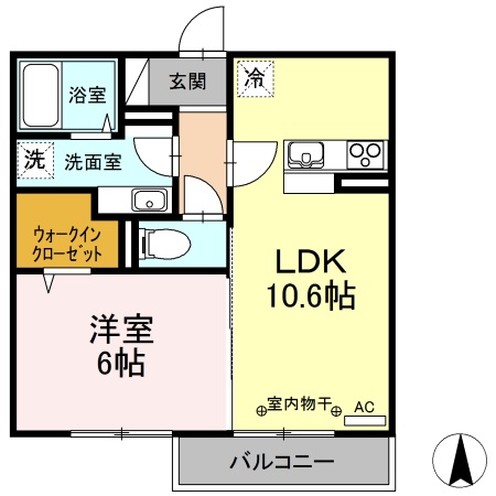 土佐市蓮池のアパートの間取り