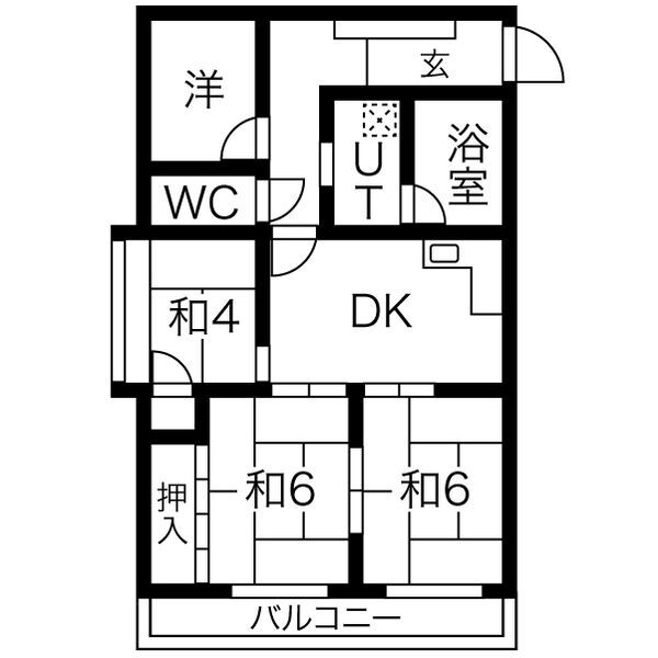 名古屋市熱田区大宝のマンションの間取り