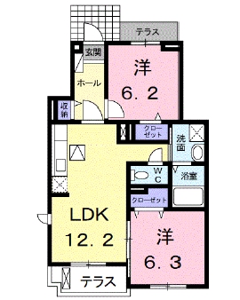 刈谷市板倉町のアパートの間取り