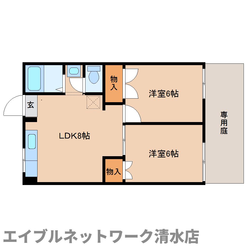 静岡市清水区村松のアパートの間取り