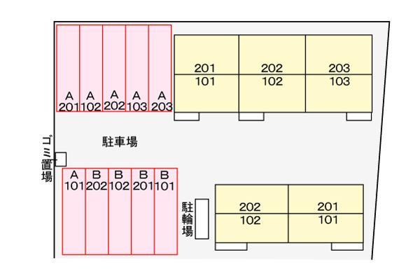 【山口市葵のアパートの駐車場】