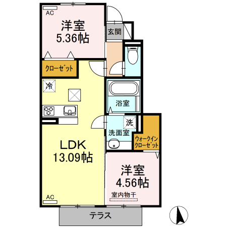 セジュール ヨネザワ B棟の間取り