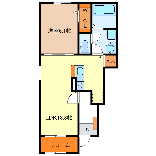 津市庄田町のアパートの間取り