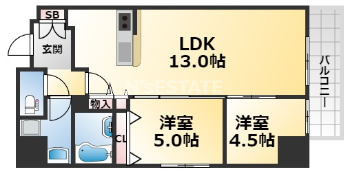 クロスレジデンス神戸元町の間取り